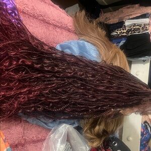 30inch braided burgundy wig high quality brand new